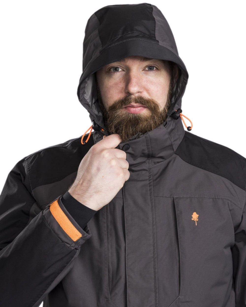 Dark Anthracite Black Coloured Pinewood Mens Bolmen Fishing Jacket on white background 