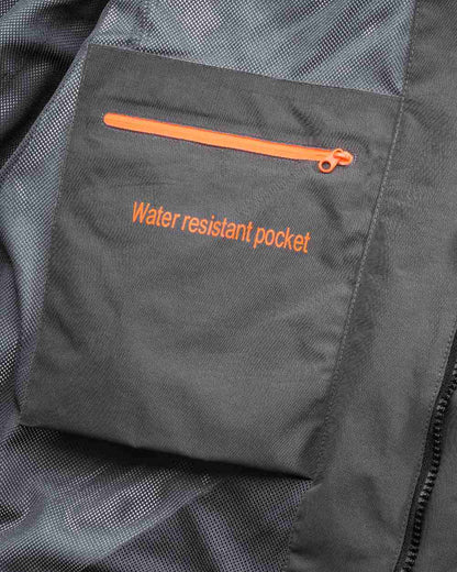 Dark Anthracite Black Coloured Pinewood Mens Bolmen Fishing Jacket on white background 