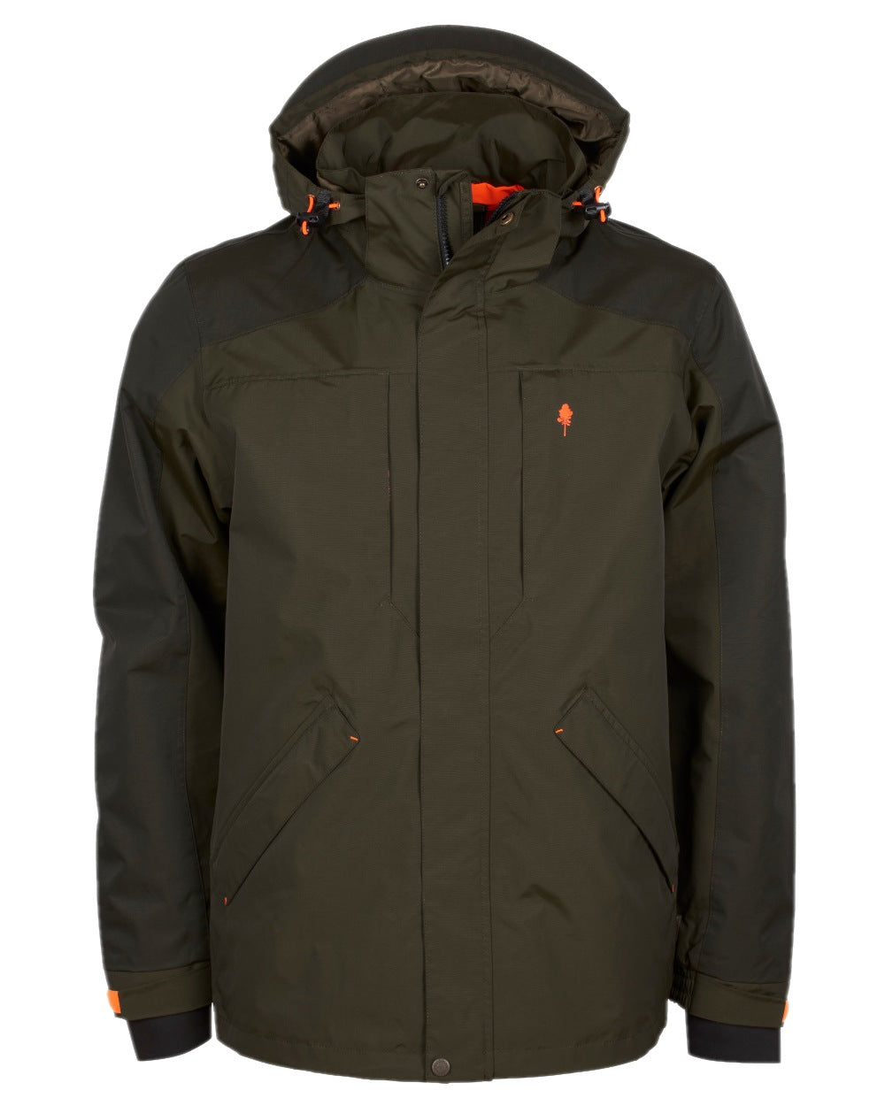 Green Dark Green Coloured Pinewood Mens Bolmen Fishing Jacket on white background 