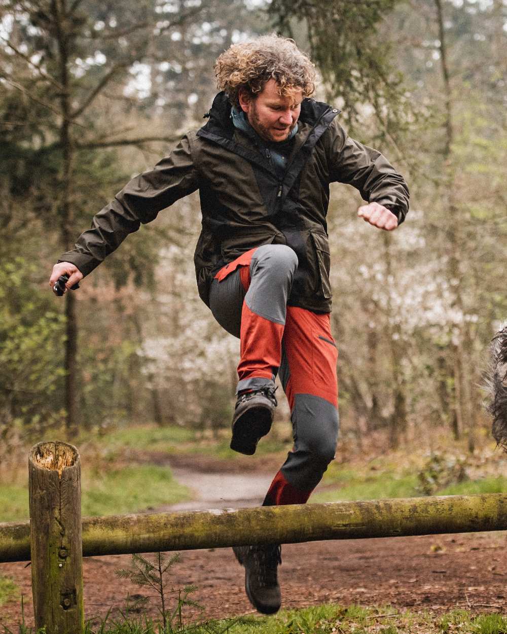 Terracotta Grey Coloured Pinewood Mens Caribou TC-Lite Trousers on outdoor background 