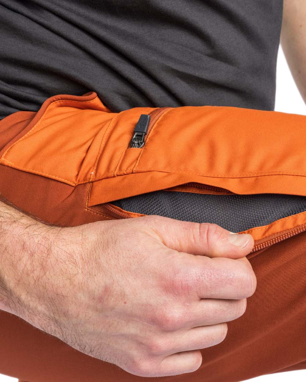 Burned Orange Terracotta Coloured Pinewood Mens Caribou TC Trousers on white background 