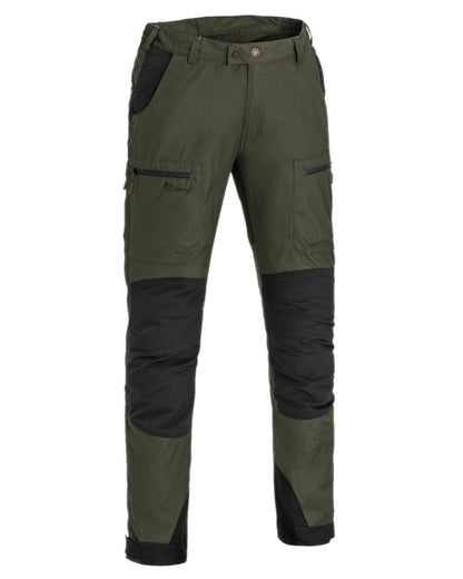Moss Green Black Coloured Pinewood Mens Caribou Tc Extreme Trousers on white background 