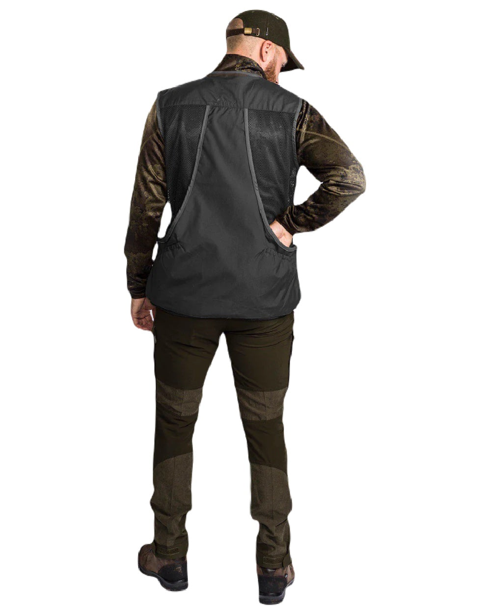 Black Dark Anthracite coloured Pinewood Mens Dog Sports 2.0 Vest on white background 