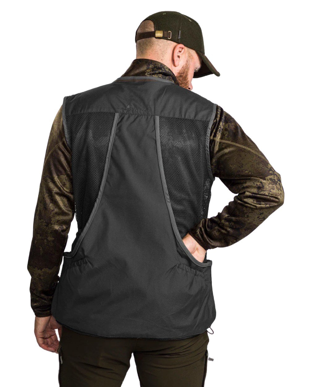 Black Dark Anthracite coloured Pinewood Mens Dog Sports 2.0 Vest on white background 