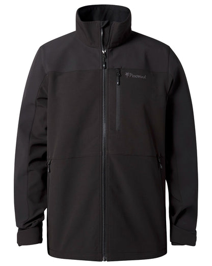 Black coloured Pinewood Mens Dog Sports Hybrid Stretch Jacket on white background 
