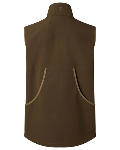 Dark Olive coloured Pinewood Mens Dog Sports Stretch Vest on white background 
