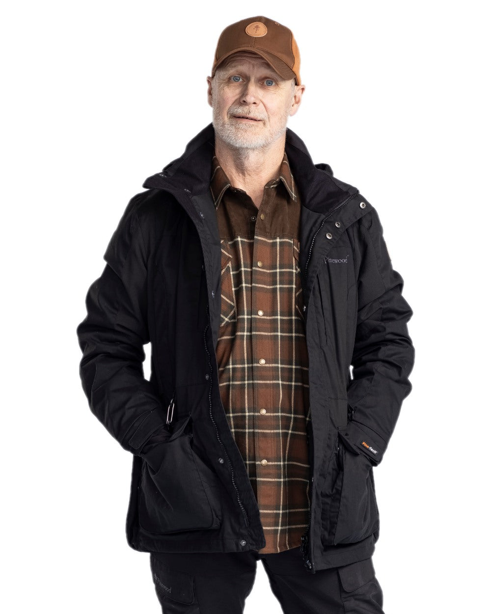 Black Coloured Pinewood Mens Dog Sports Trainer Extreme Jacket on white background 