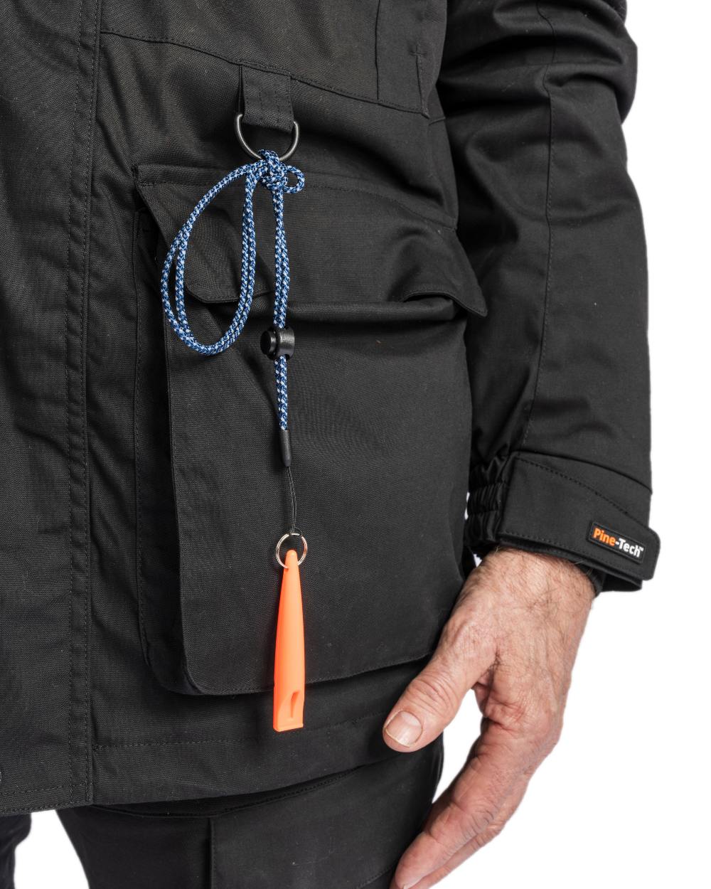 Black Coloured Pinewood Mens Dog Sports Trainer Extreme Jacket on white background 