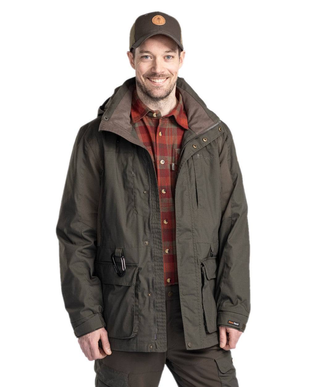 Moss Green Coloured Pinewood Mens Dog Sports Trainer Extreme Jacket on white background 