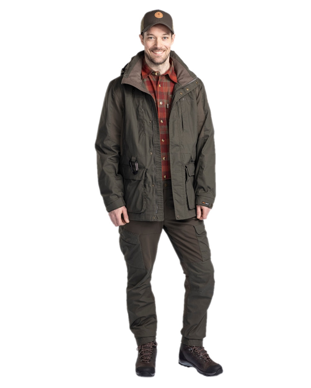 Moss Green Coloured Pinewood Mens Dog Sports Trainer Extreme Jacket on white background 