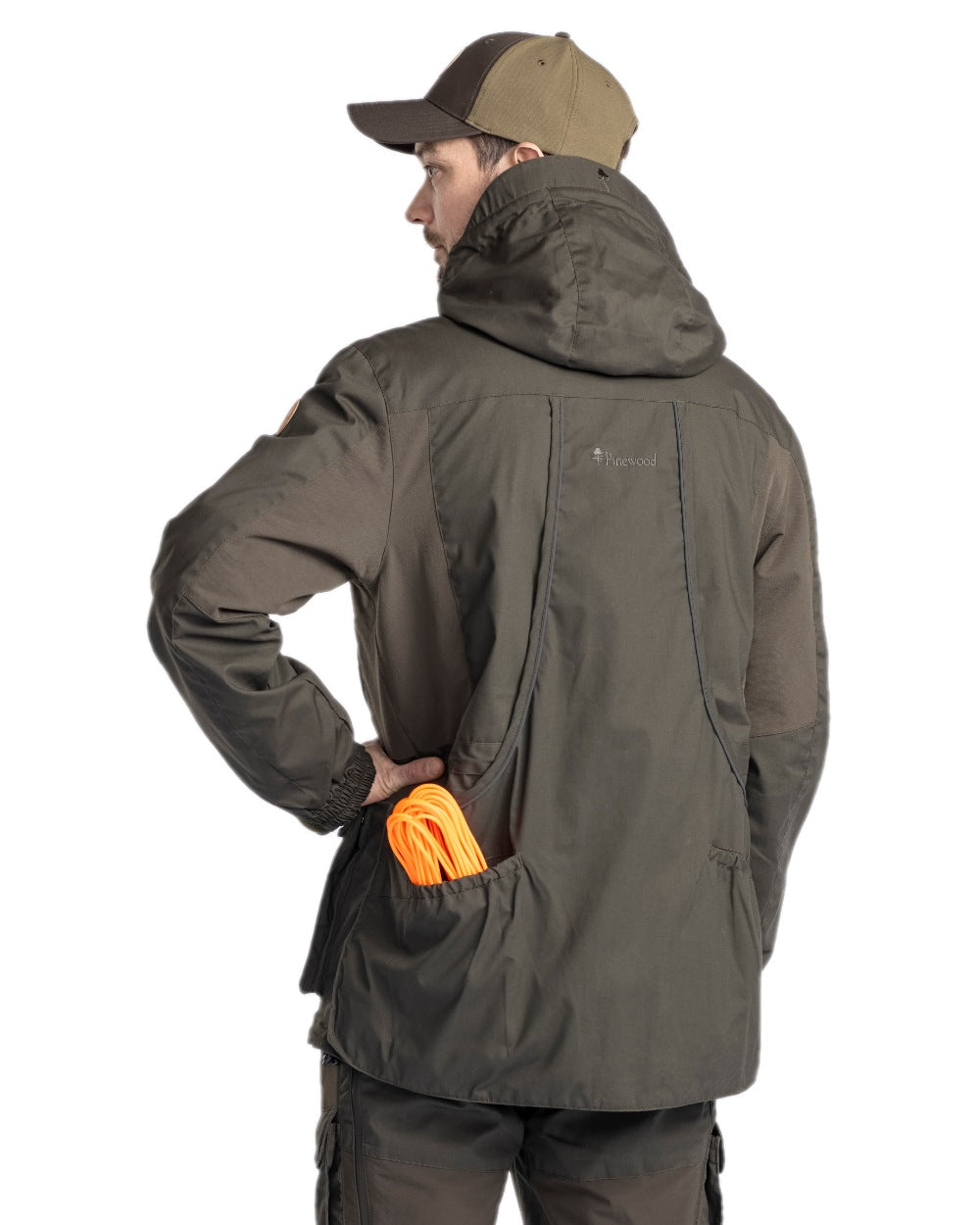 Moss Green Coloured Pinewood Mens Dog Sports Trainer Extreme Jacket on white background 