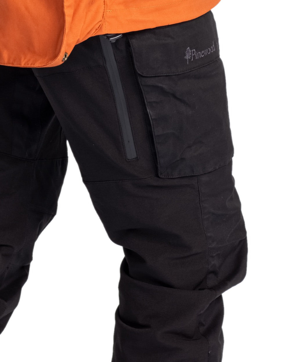 Black Coloured Pinewood Mens Dog Sports Trainer Extreme Trousers on white background 