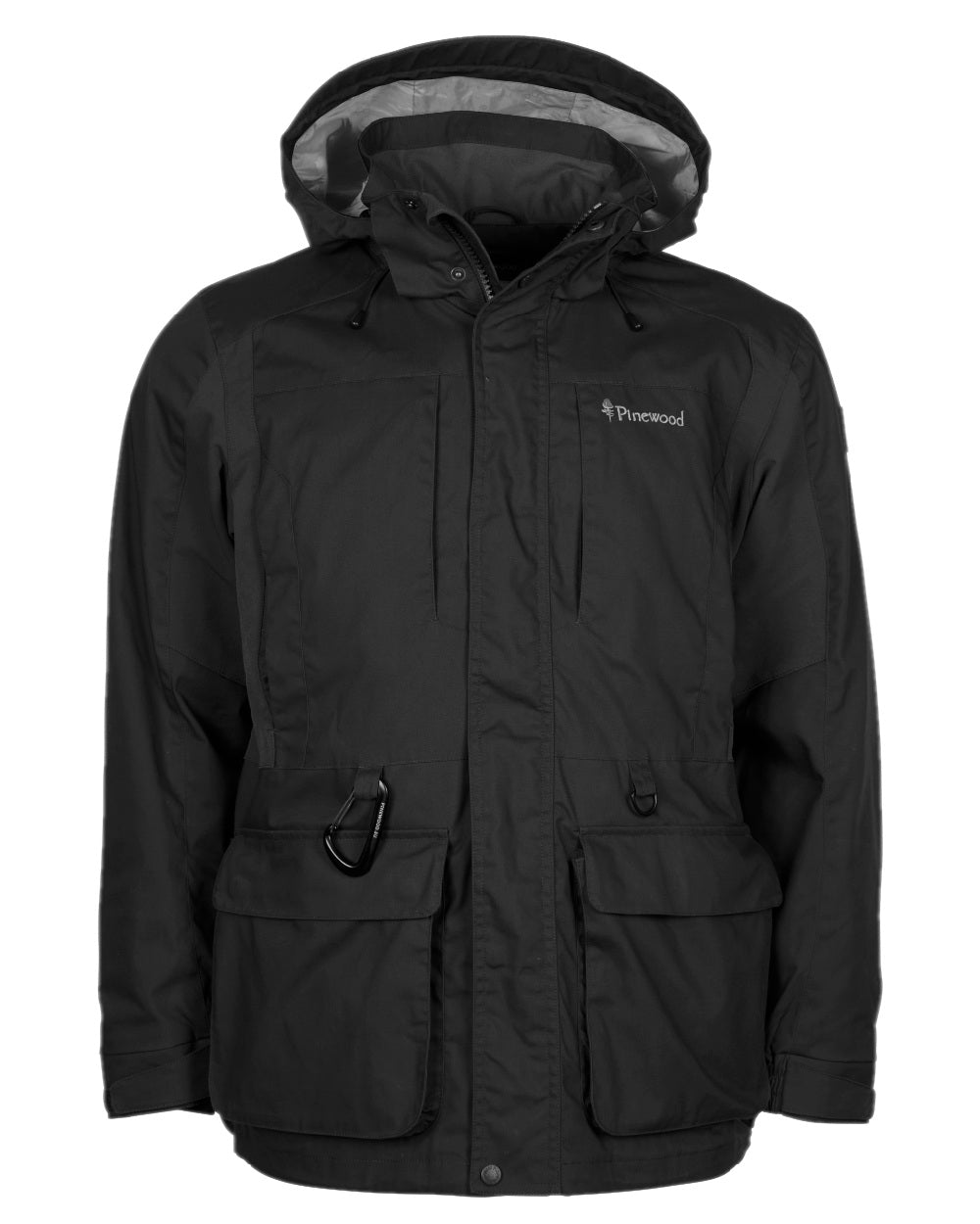 Black Coloured Pinewood Mens Dog Sports Trainer Jacket on white background 