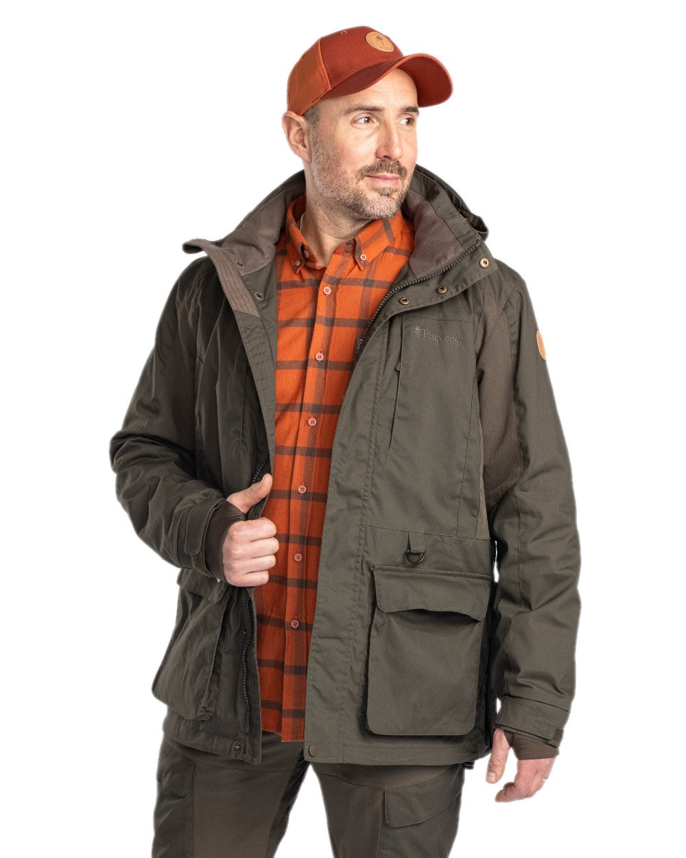 Moss Green Coloured Pinewood Mens Dog Sports Trainer Jacket on white background 