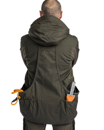 Moss Green Coloured Pinewood Mens Dog Sports Trainer Jacket on white background 