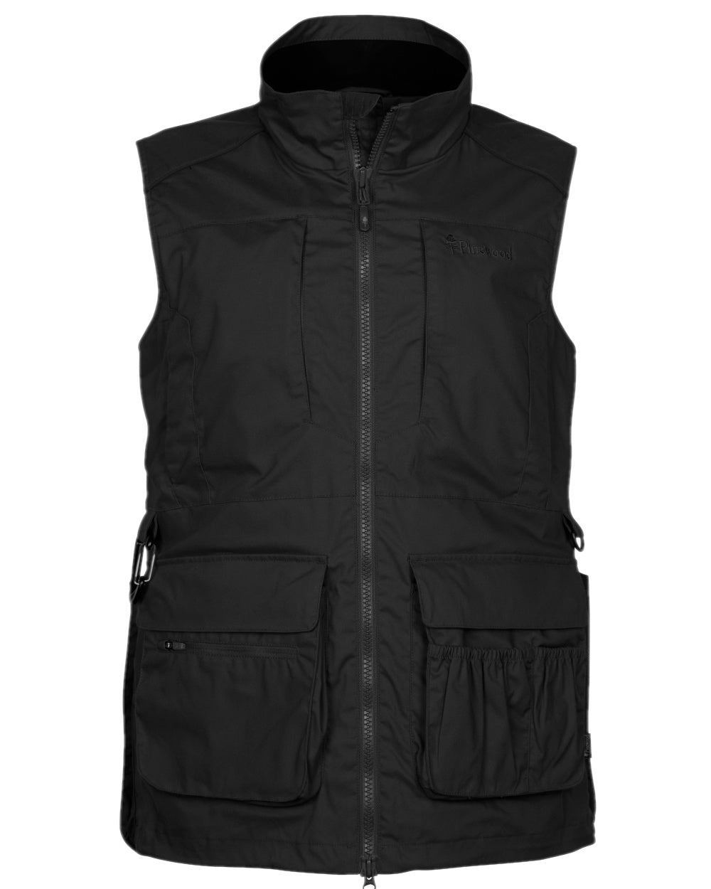 Black Coloured Pinewood Mens Dog Sports Trainer Vest on white background 