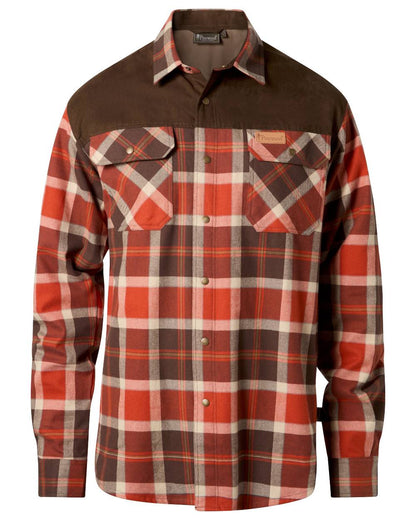 Orange Clay Dark Brown coloured Pinewood Mens Douglas Shirt on white background 