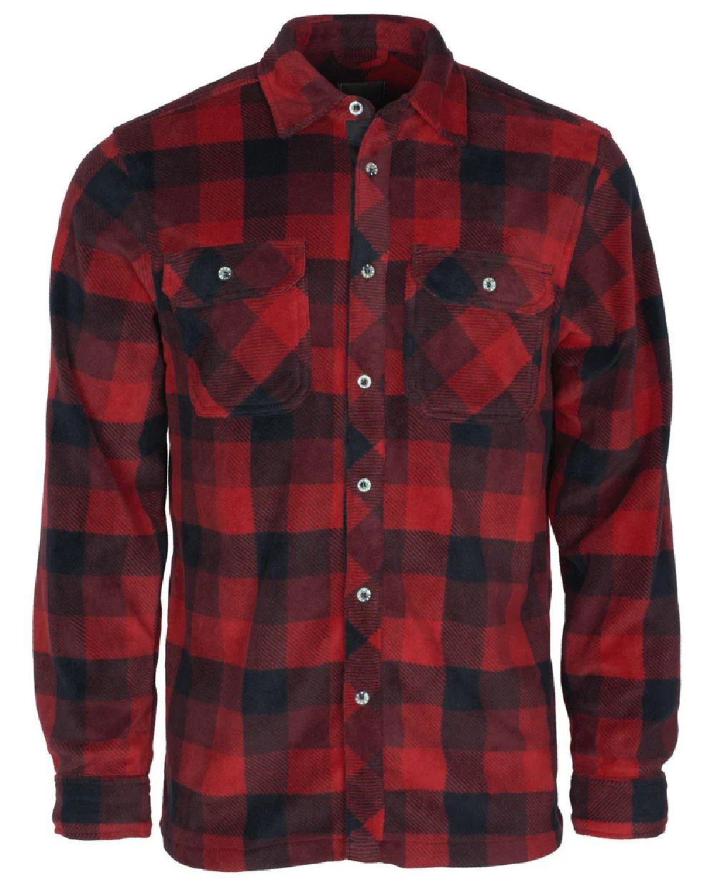 Red Black coloured Pinewood Mens Finnveden Canada Shirt on white background 