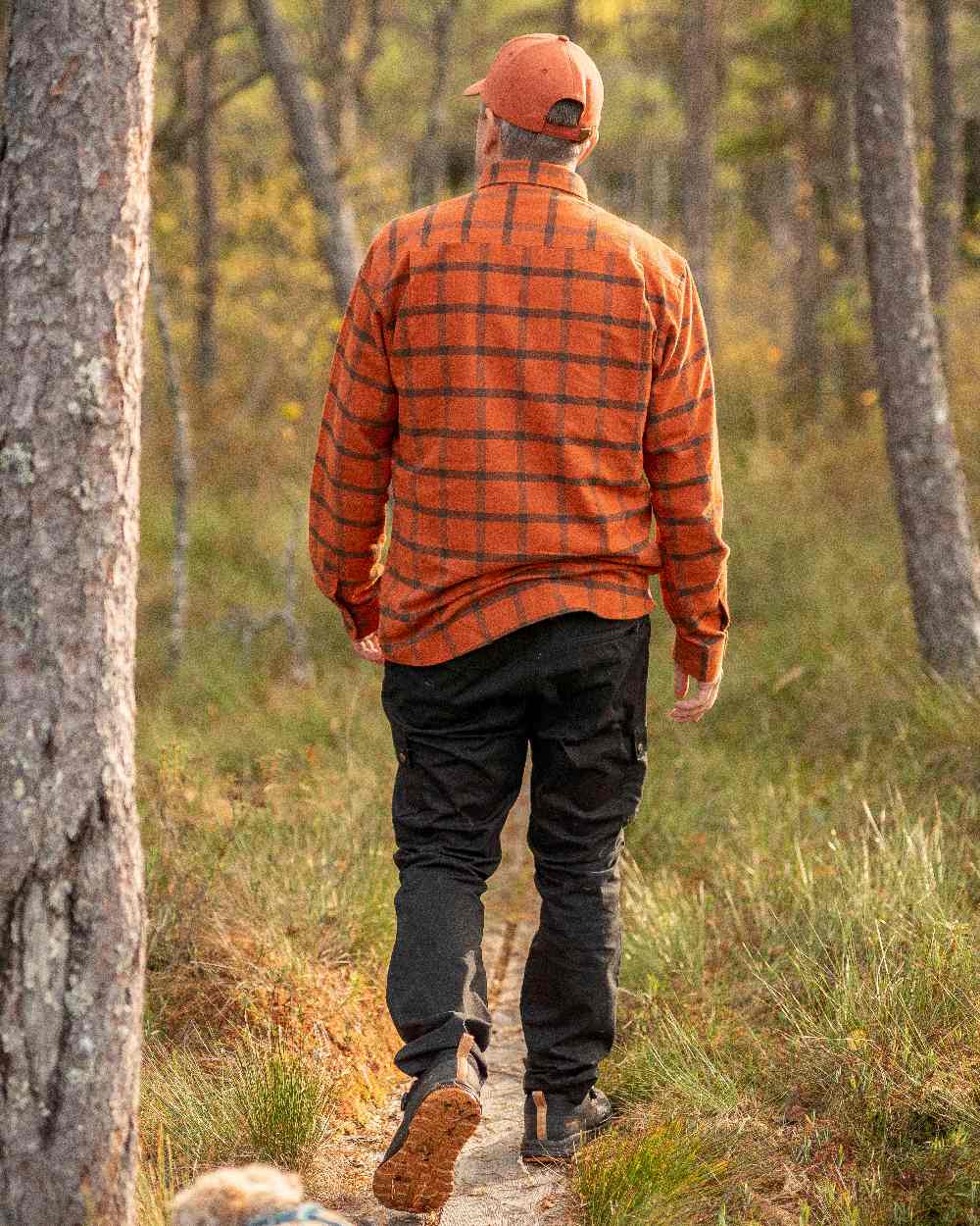 Black Coloured Pinewood Mens Finnveden Classic Trousers on outdoor background 