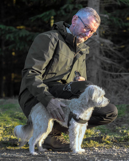 Black Coloured Pinewood Mens Finnveden Classic Trousers on outdoor background 