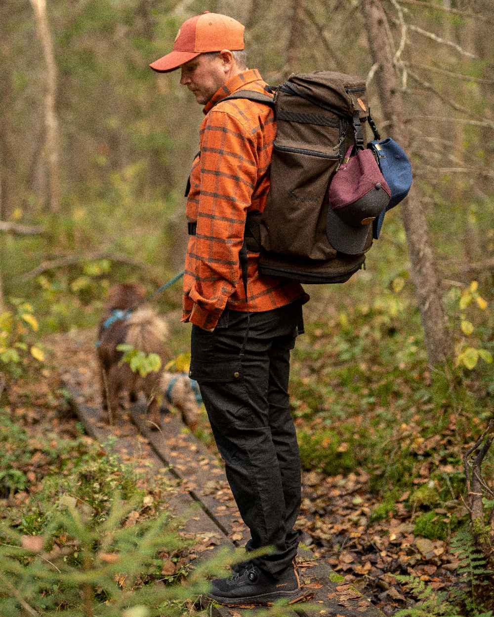 Black Coloured Pinewood Mens Finnveden Classic Trousers on outdoor background 