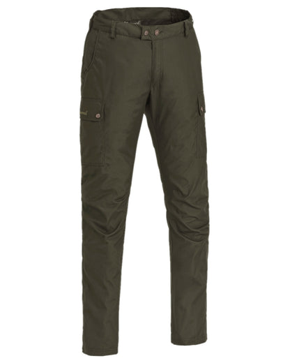 Moss Green Coloured Pinewood Mens Finnveden Classic Trousers on white background 