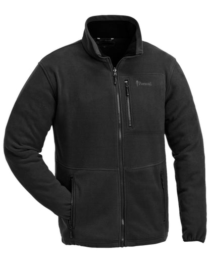 Black Coloured Pinewood Mens Finnveden Fleece Jacket on white background 