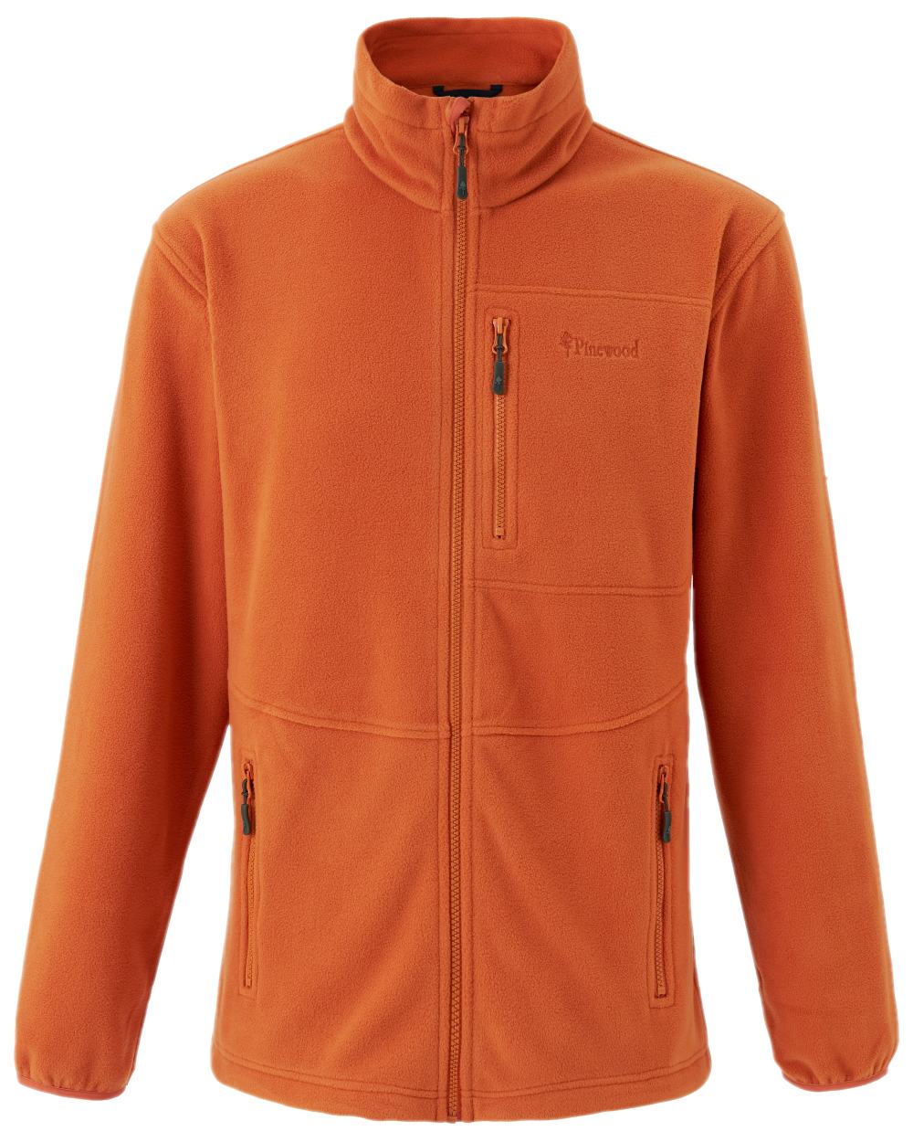 Burned Orange Pinewood Mens Finnveden Fleece Jacket on white background 