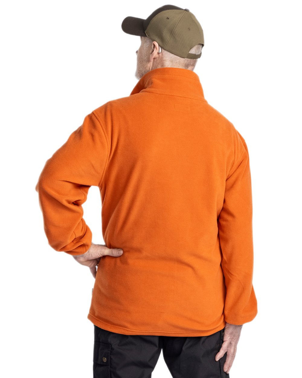 Burned Orange Pinewood Mens Finnveden Fleece Jacket on white background 