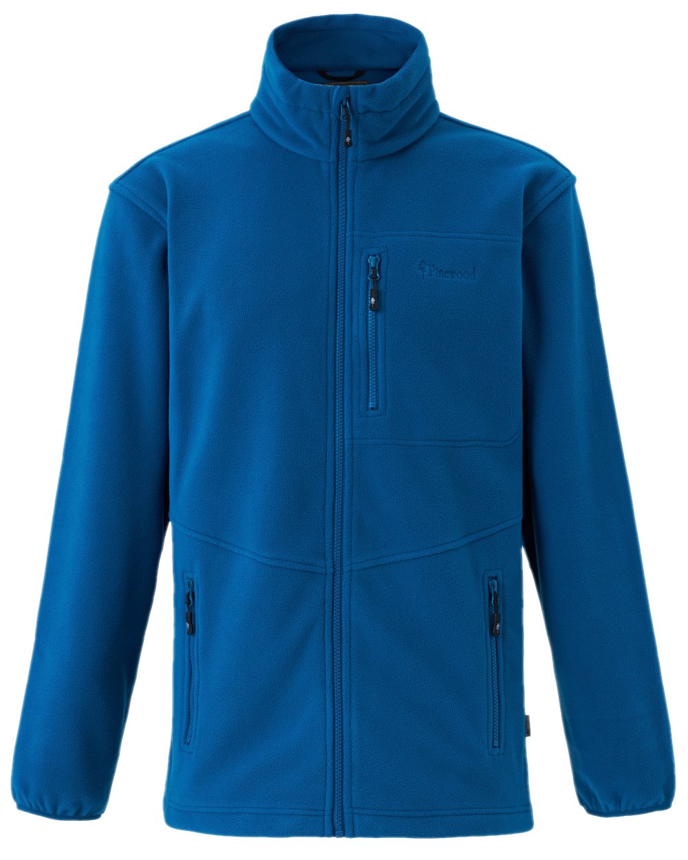 Dark Azur Blue Pinewood Mens Finnveden Fleece Jacket on white background 