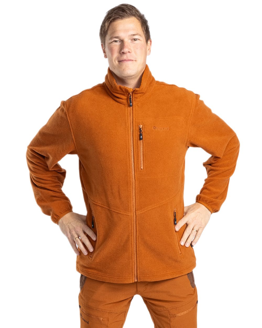 Fudge Pinewood Mens Finnveden Fleece Jacket on white background 