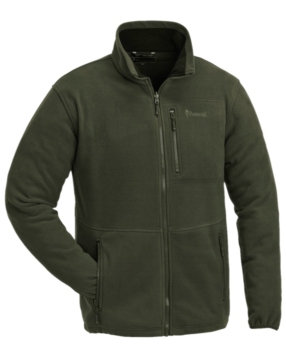 Green Pinewood Mens Finnveden Fleece Jacket on white background 