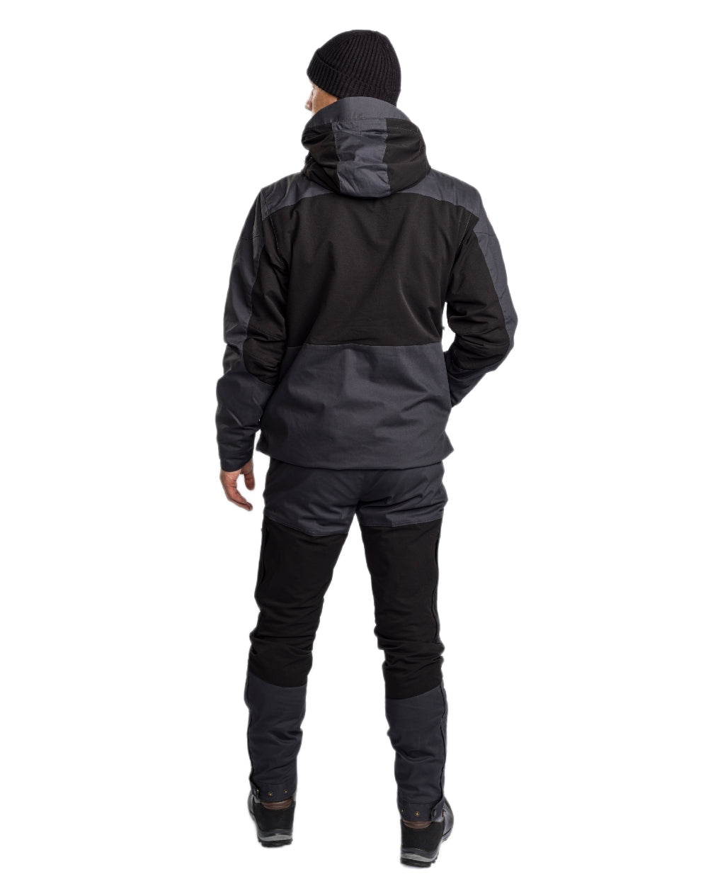 Black Dark Anthracite Coloured Pinewood Mens Finnveden Hybrid Extreme Jacket on white background 