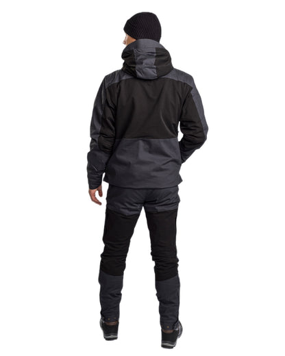 Black Dark Anthracite Coloured Pinewood Mens Finnveden Hybrid Extreme Jacket on white background 