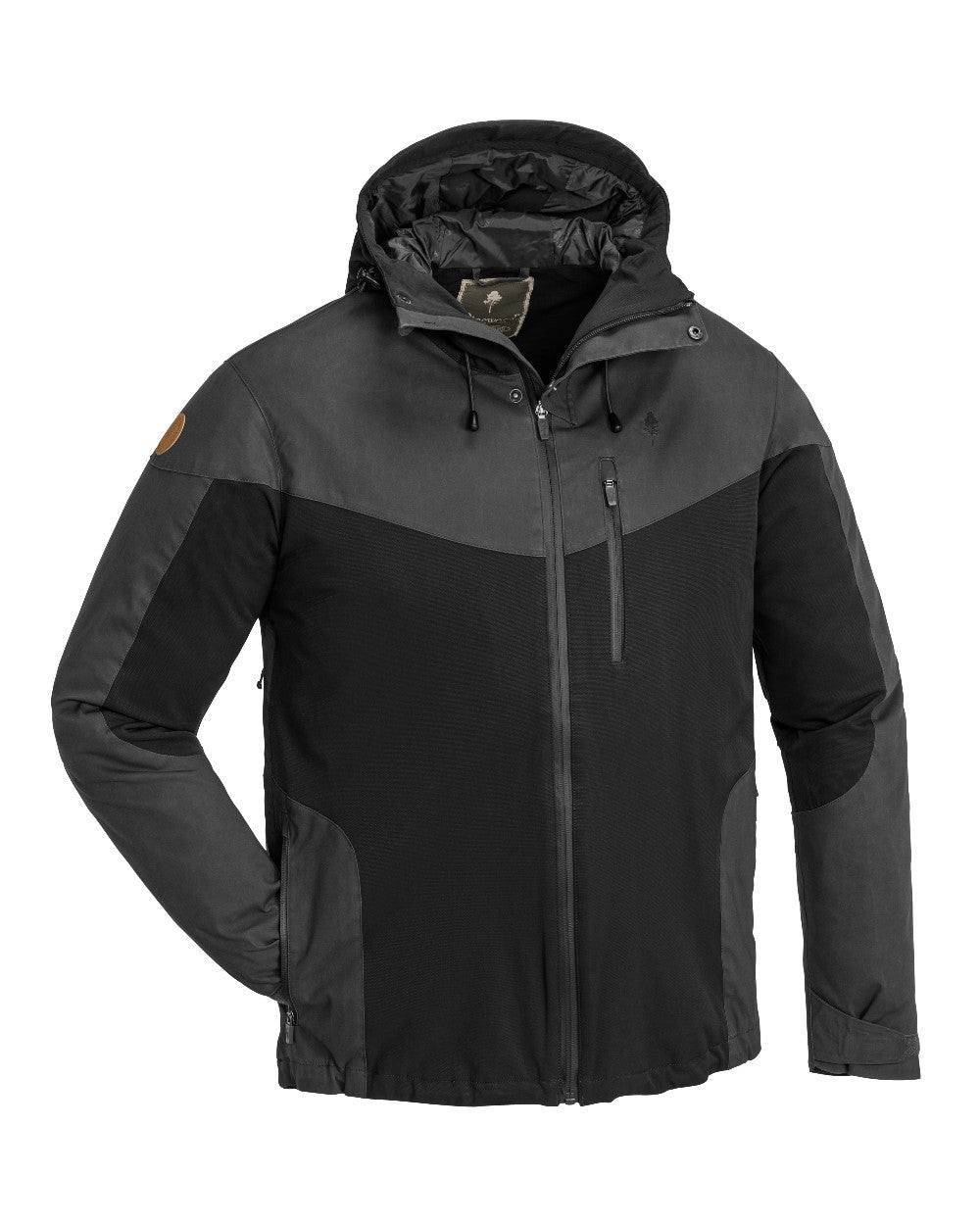 Black Dark Anthracite Coloured Pinewood Mens Finnveden Hybrid Extreme Jacket on white background 