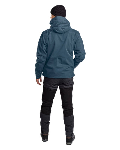 Dark Dive Coloured Pinewood Mens Finnveden Hybrid Extreme Jacket on white background 