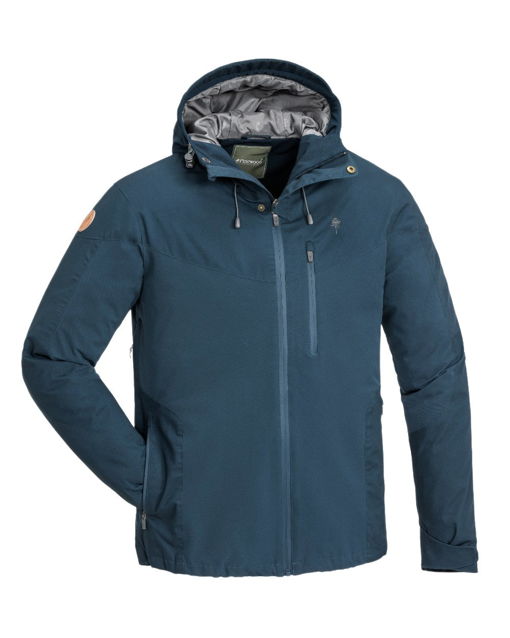 Dark Dive Coloured Pinewood Mens Finnveden Hybrid Extreme Jacket on white background 
