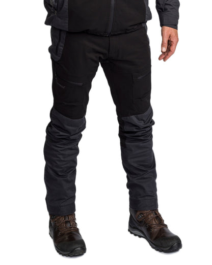Black Dark Anthracite Coloured Pinewood Mens Finnveden Hybrid Extreme Trousers on white background 