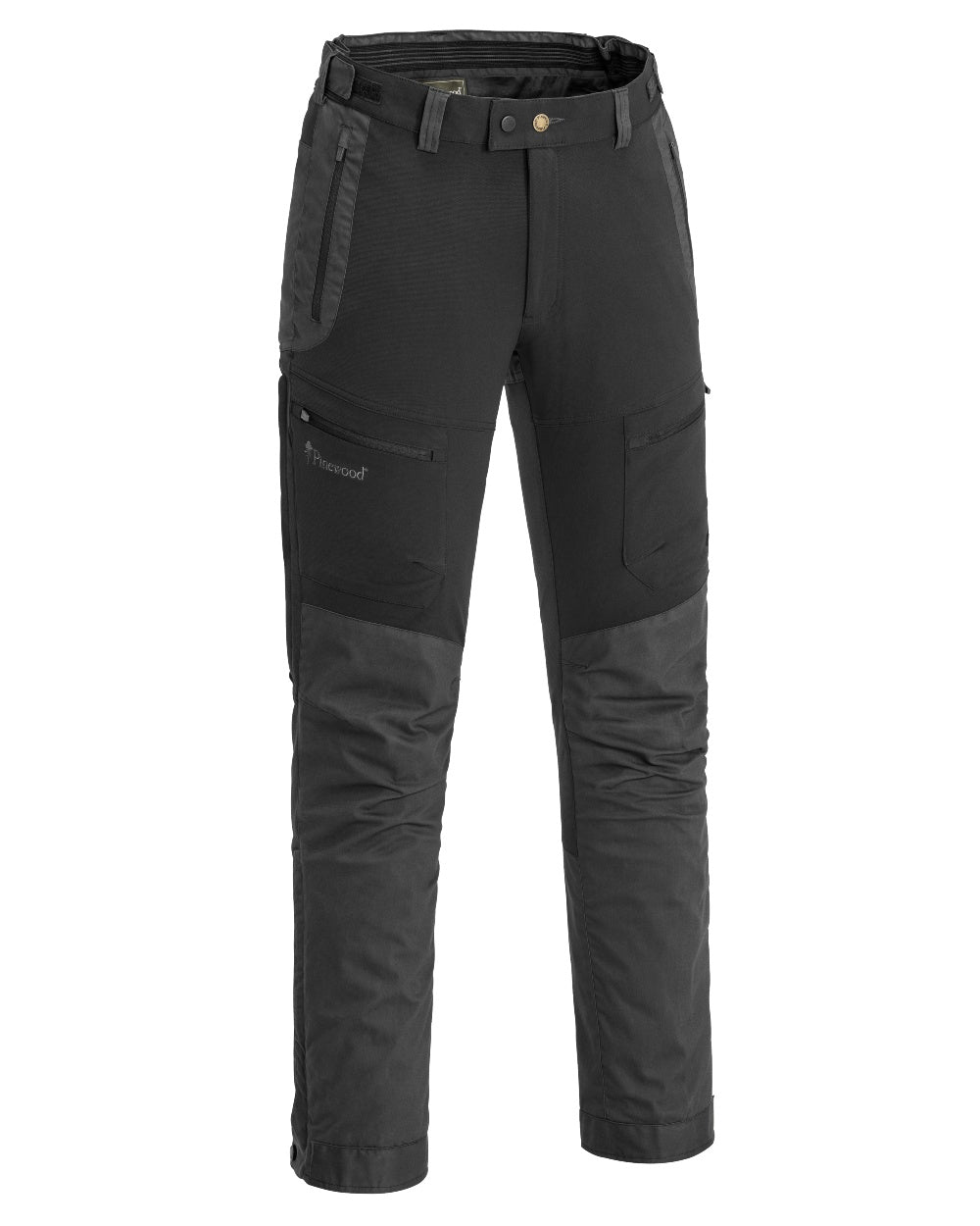 Black Dark Anthracite Coloured Pinewood Mens Finnveden Hybrid Extreme Trousers on white background 
