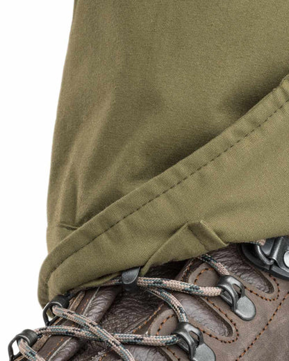 Dark Olive Hunting Olive Coloured Pinewood Mens Finnveden Hybrid Extreme Trousers on white background 