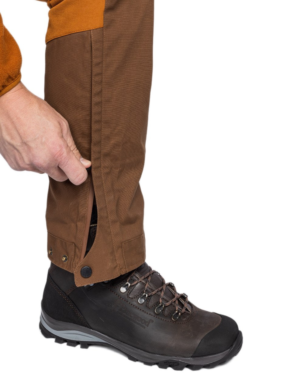 Fudge Nougat Coloured Pinewood Mens Finnveden Hybrid Extreme Trousers on white background 