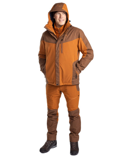 Fudge Nougat Coloured Pinewood Mens Finnveden Hybrid Extreme Trousers on white background 