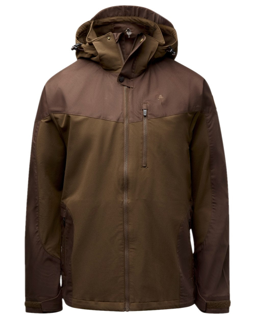 Dark Brown Coloured Pinewood Mens Finnveden Hybrid Jacket on white background 