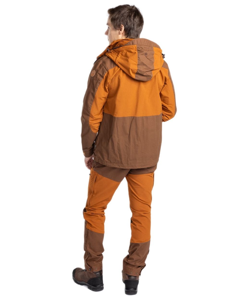 Fudge Nougat Coloured Pinewood Mens Finnveden Hybrid Jacket on white background 