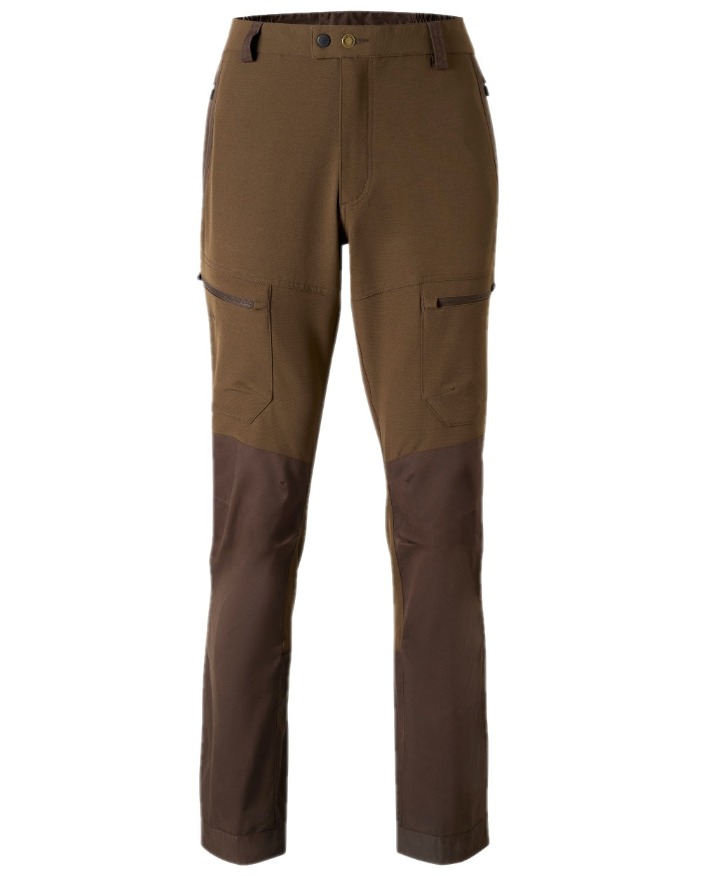 Dark Brown Coloured Pinewood Mens Finnveden Hybrid Trousers on white background 