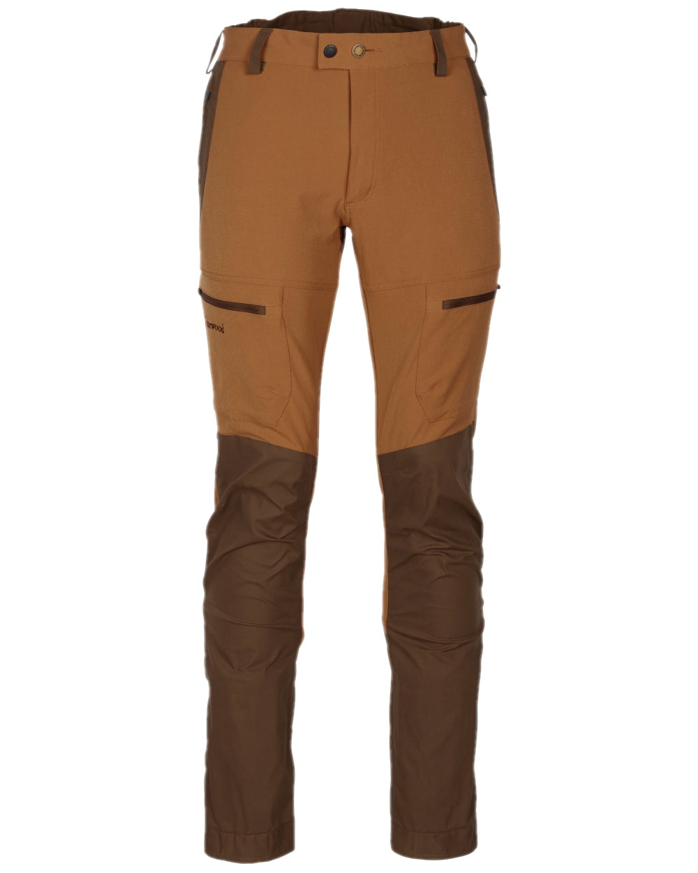 Fudge Nougat Coloured Pinewood Mens Finnveden Hybrid Trousers on white background 