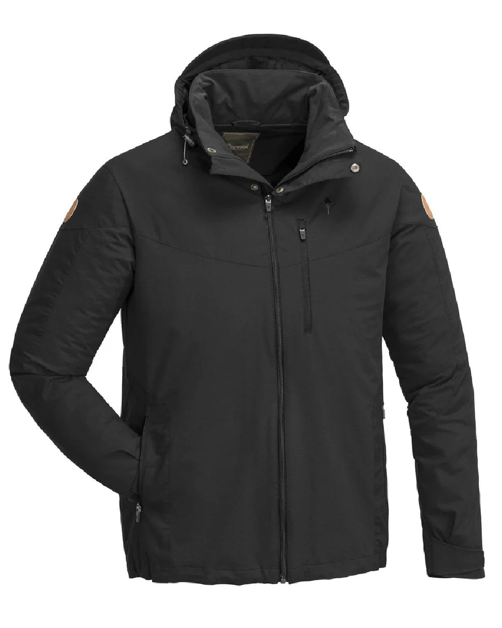 Black coloured Pinewood Mens Finnveden Hybrid Jacket on white background 