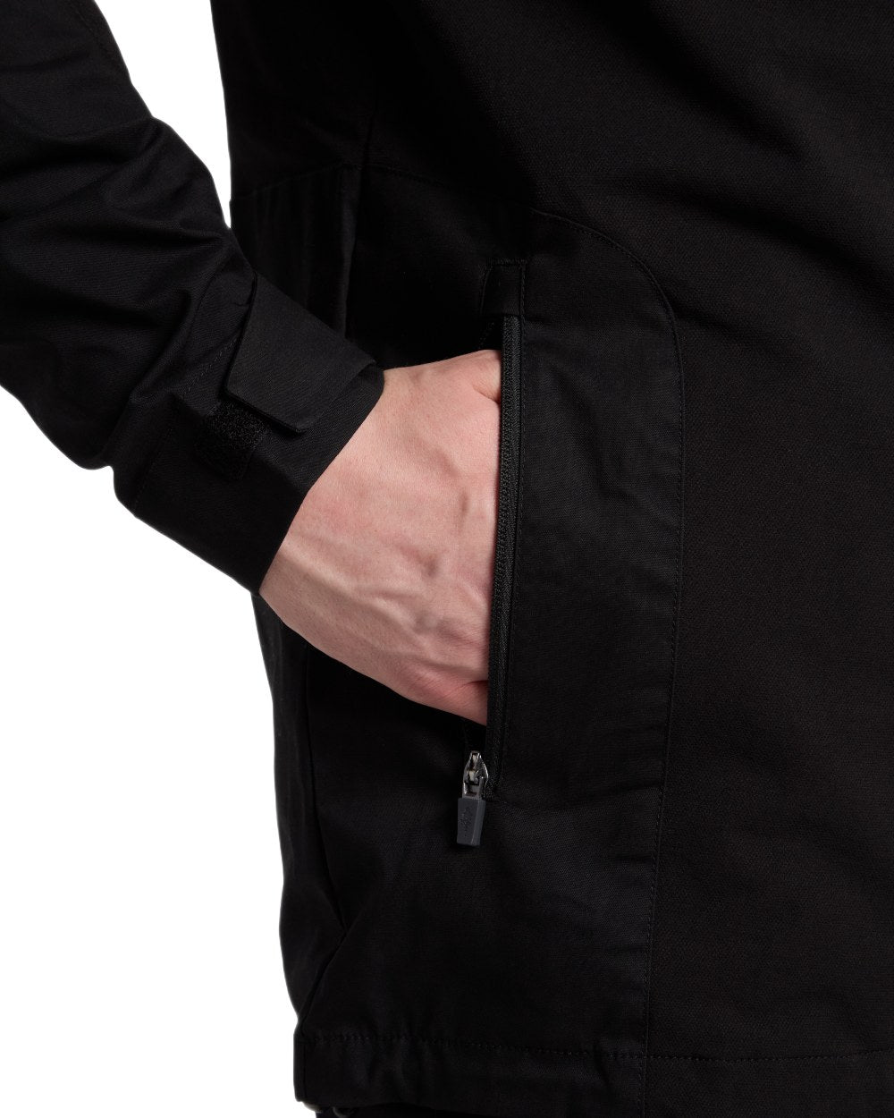 Black coloured Pinewood Mens Finnveden Hybrid Jacket on white background 