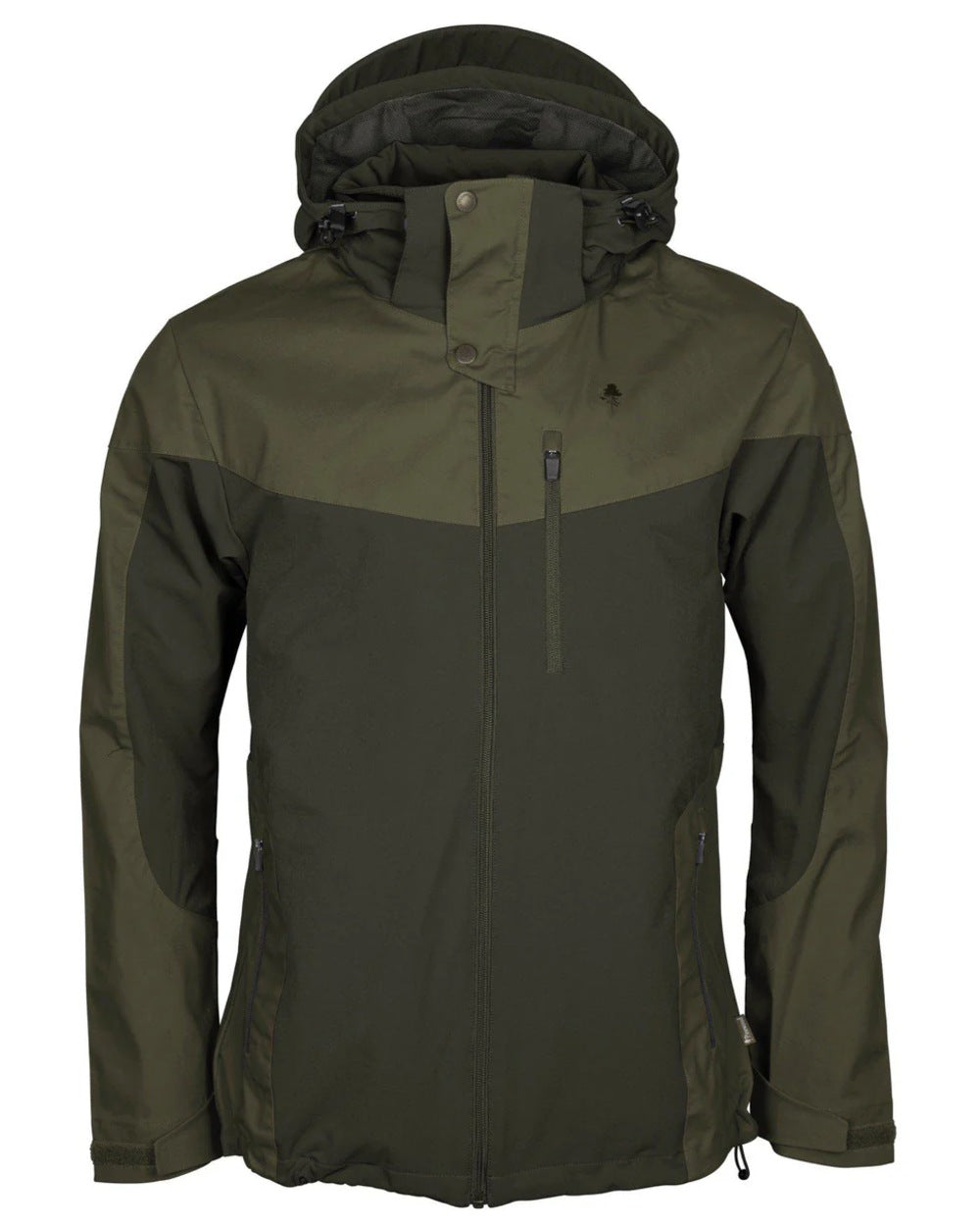 Dark Olive Hunting Olive coloured Pinewood Mens Finnveden Hybrid Jacket on white background 