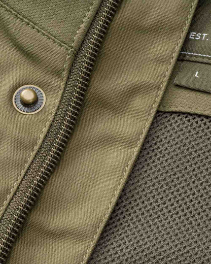 Hunting Olive Coloured Pinewood Mens Finnveden Hybrid Jacket on white background 